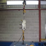 Proof testing of a TIRFOR wire rope hoist.