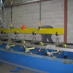 An example is this picture which shows the testing set-up of a long custom made lifting beam to match it’s lower connection points.