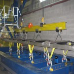 Proof testing of a custom lifting device with 8 connection points.