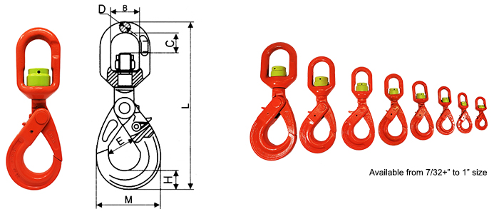 Self Locking Swivel Hooks with Ball Bearings - Unirope Ltd.